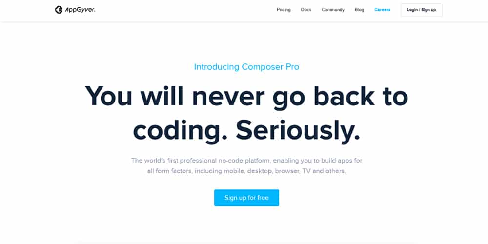 Drag & Drop Programming Tools 9 appgyver