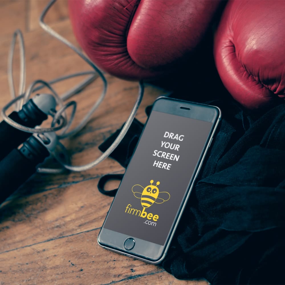 Boxing Equipment and iPhone 6 Mockup PSD