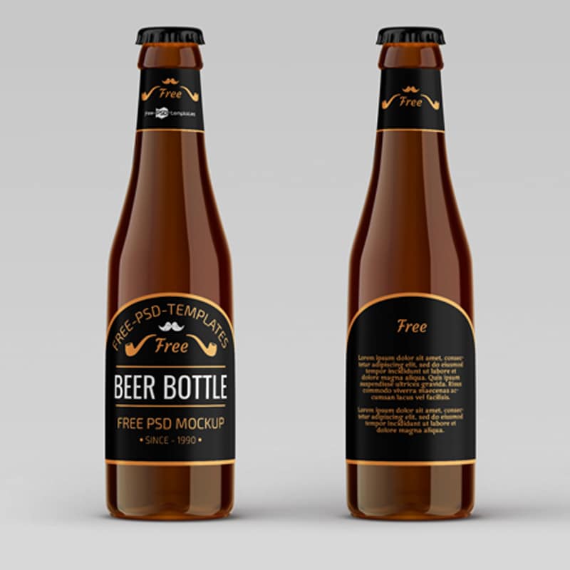 Free Beer Bottle Mockups in PSD