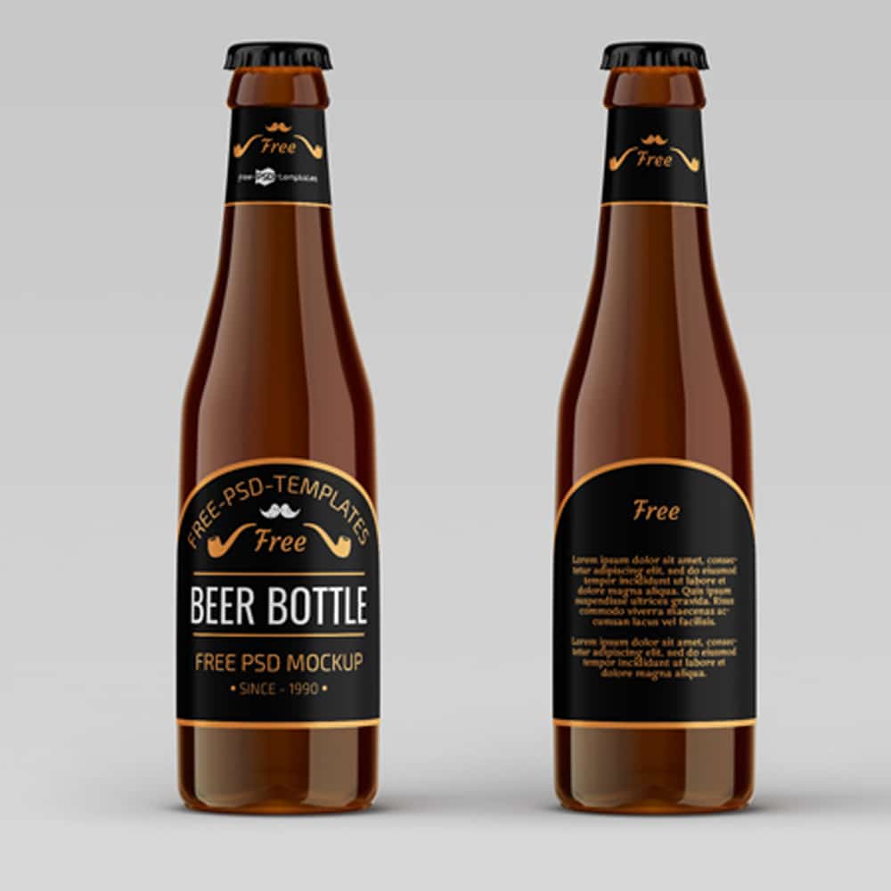 Free Beer Bottle Mockups in PSD