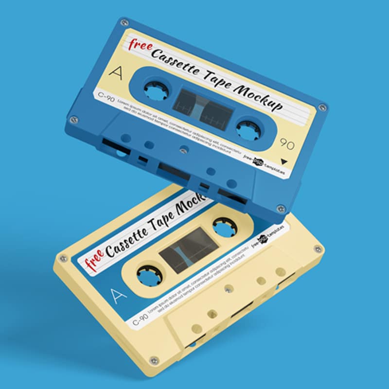 Free Cassette Tape Mockups in PSD
