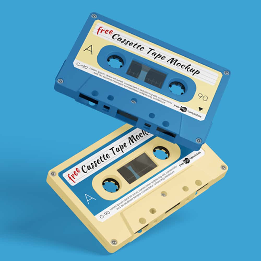 Free Cassette Tape Mockups in PSD