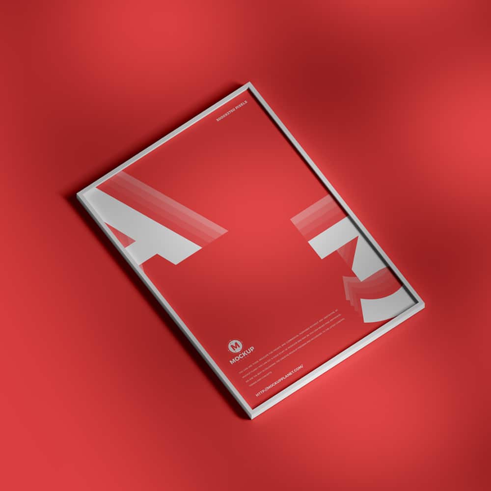 Free Elegant Framed Poster Mockup Design