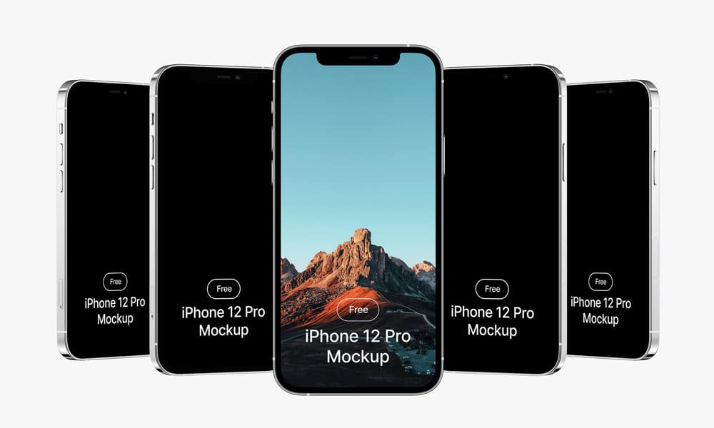 Free Five iPhone 12 Pro Mockups