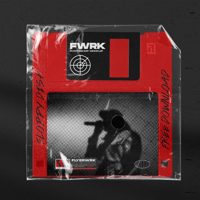 Free Floppy Disk Mockup
