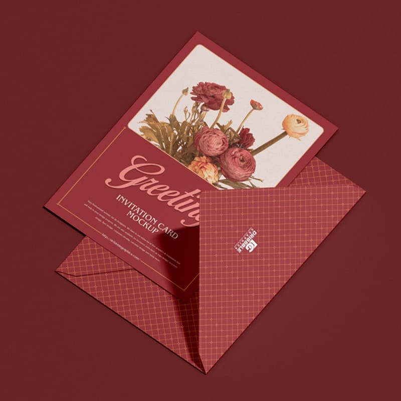 Free 5×7 Greeting Invitation Card Mockup