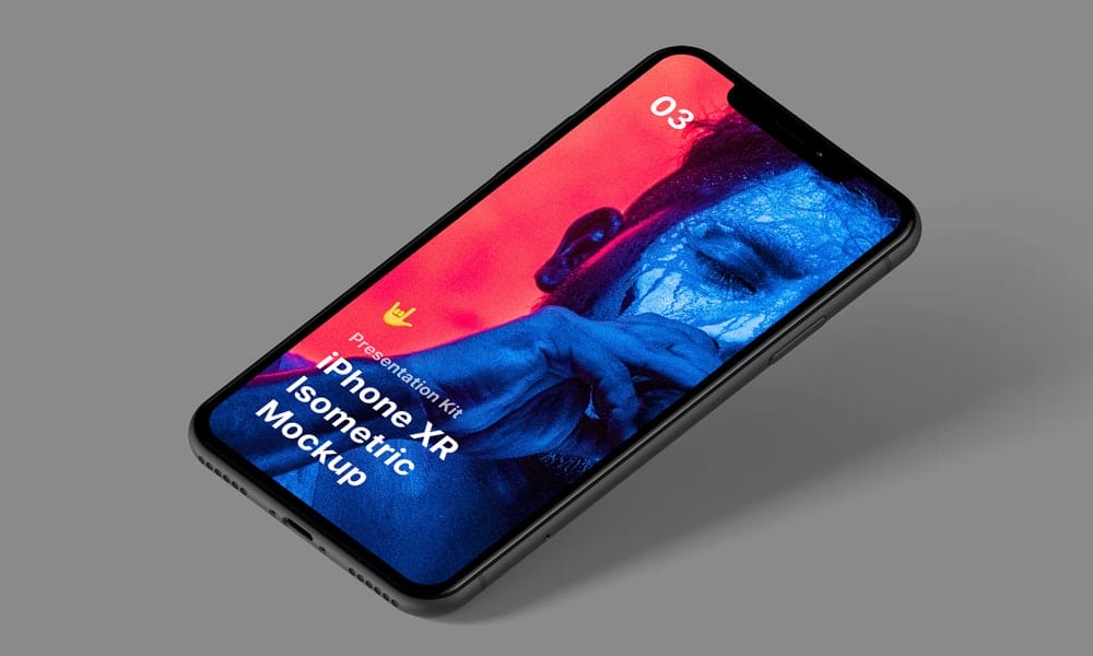 Free Isometric iPhone XR Mockup