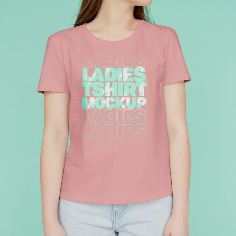 Free Ladies T-Shirt Mockup PSD