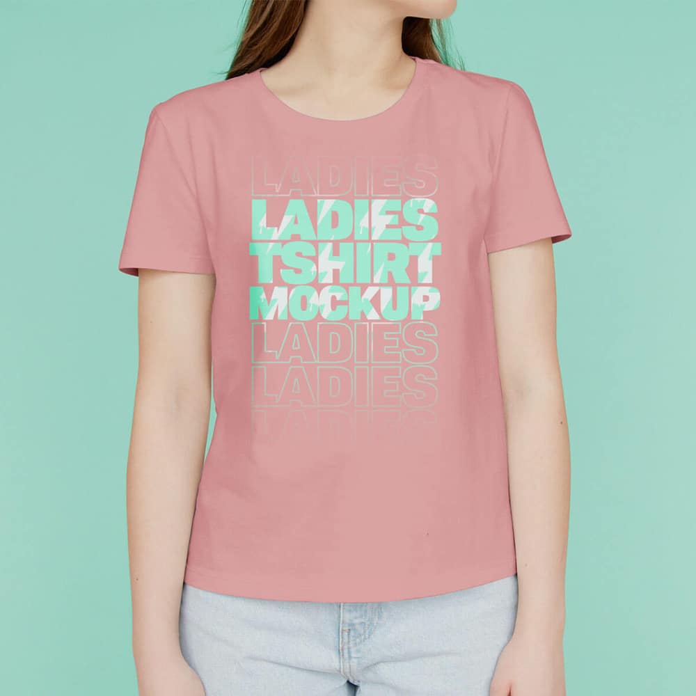 Free Ladies T-Shirt Mockup PSD