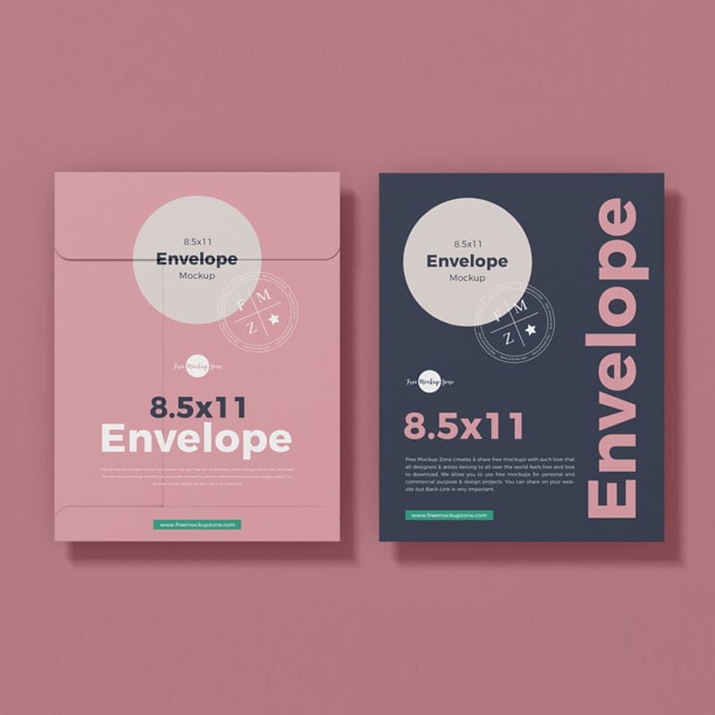 Free Letter Size Paper Envelope Mockup
