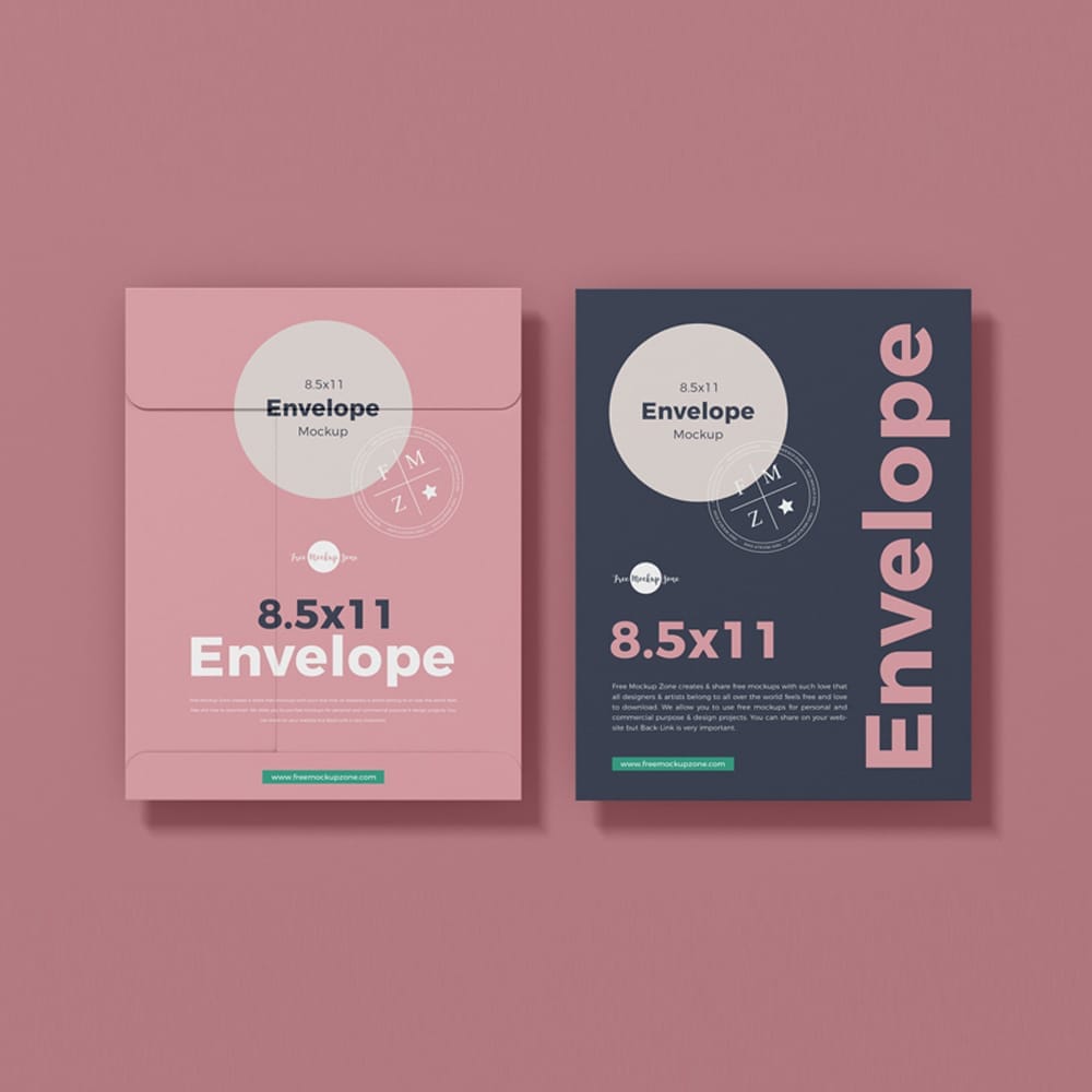 Free Letter Size Paper Envelope Mockup