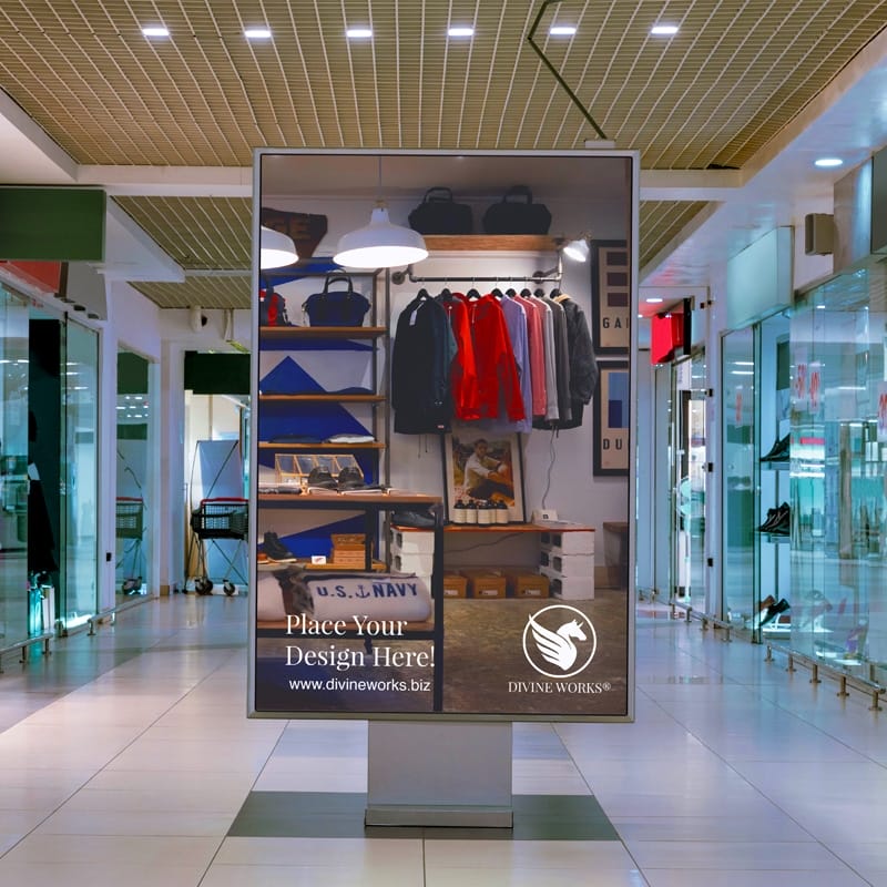 Free Mall Advertising Mockup PSD