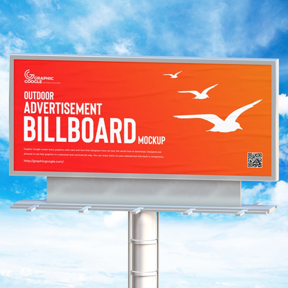 Free Outdoor Advertisement Billboard Mockup PSD