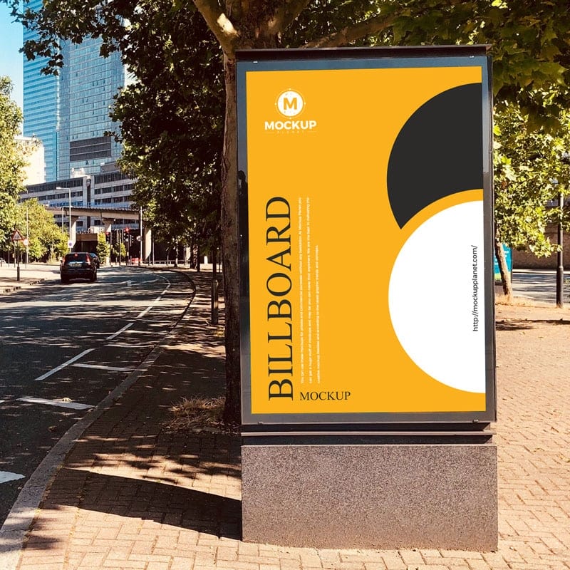 Free Outdoor Advertising Road Side Billboard Mockup Design