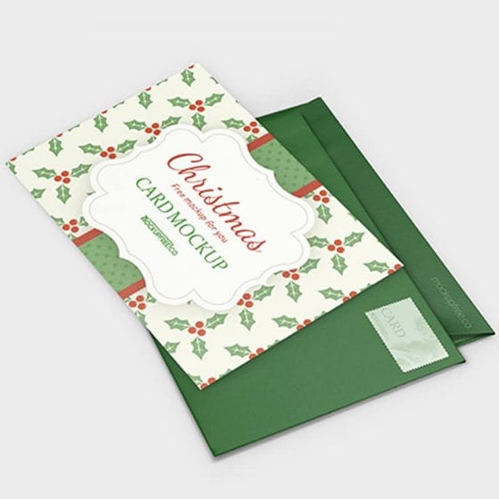 Free PSD Christmas Card Mockup Template