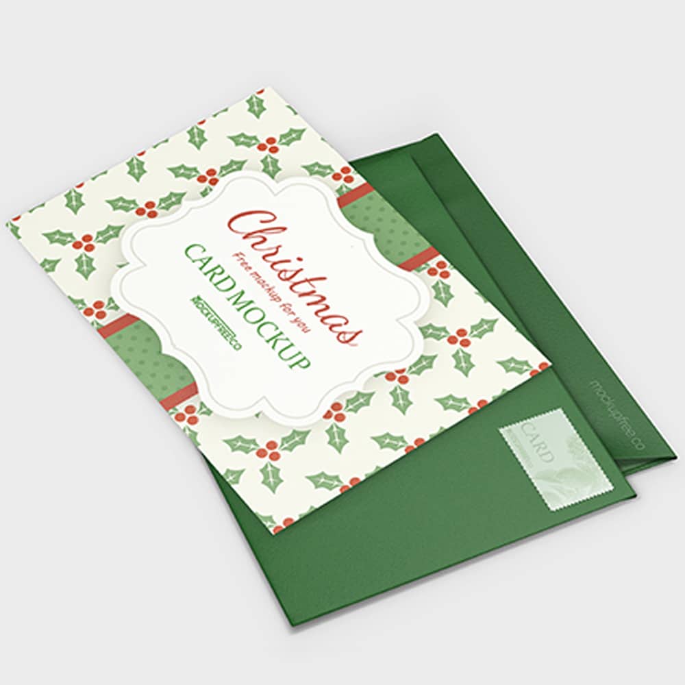 Free PSD Christmas Card Mockup Template