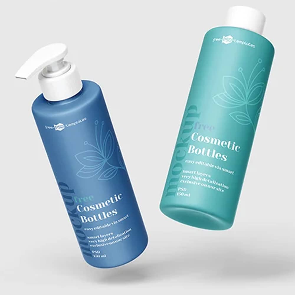 Free PSD Cosmetic Bottles Mockup Templates