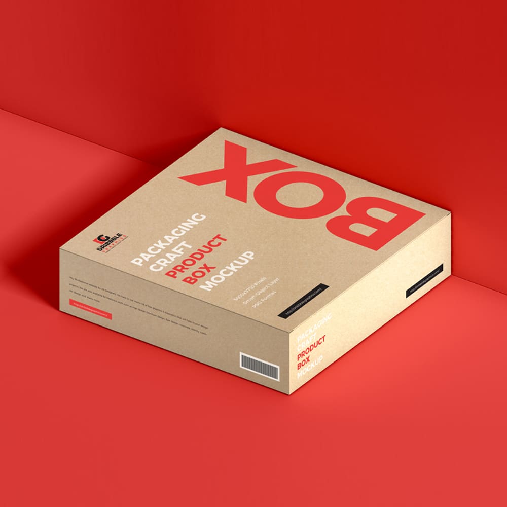 Free Packaging Craft Product Box Mockup