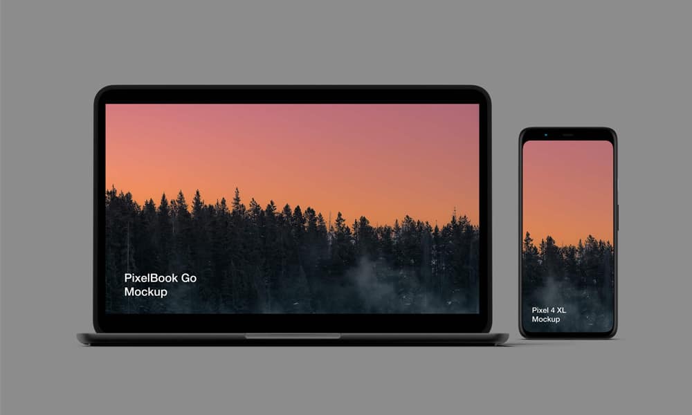 Free Pixel 4 and PixelBook Go Mockup