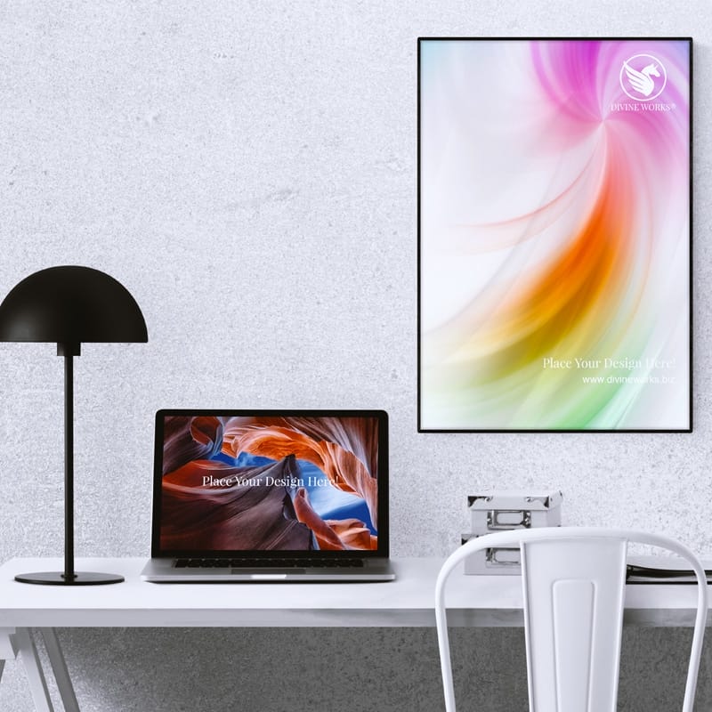 Free Poster and Macbook Pro Mockup PSD