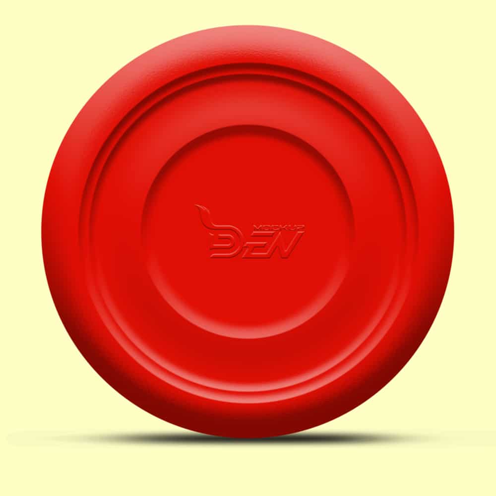 Free Red Frisbee Mockup PSD Template Design