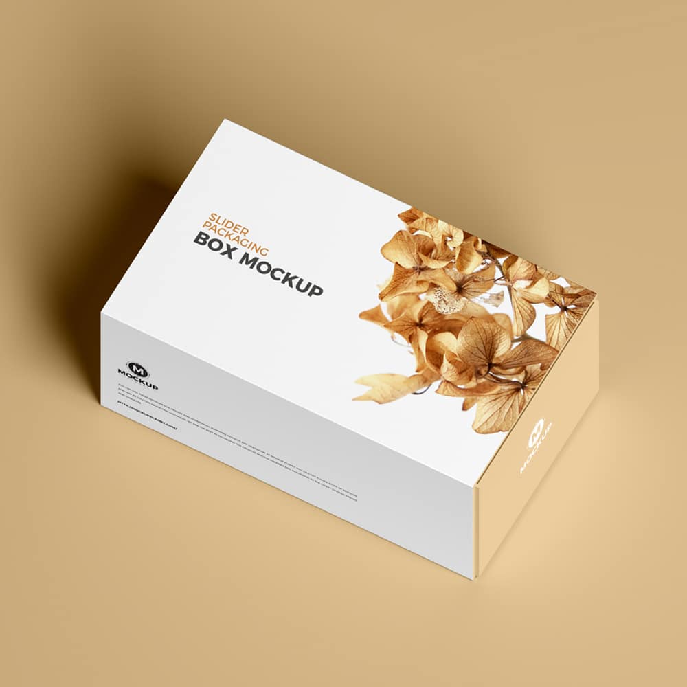 Free Slider Packaging Box Mockup Design