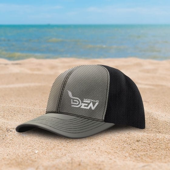 Free Smart Hat Mockup In Outdoor Background PSD Template