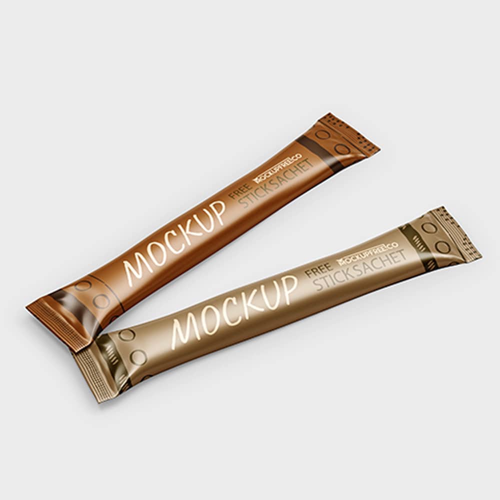 Free Stick Sachet Mockup in PSD