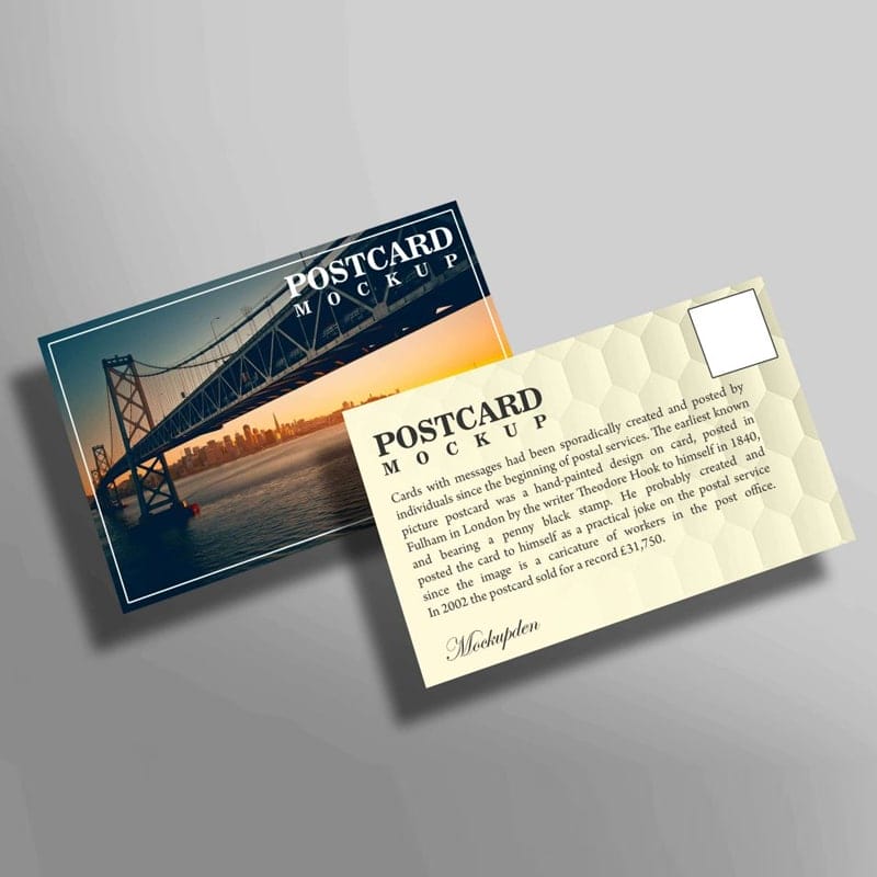 Free Stylish Postcard Mockup PSD