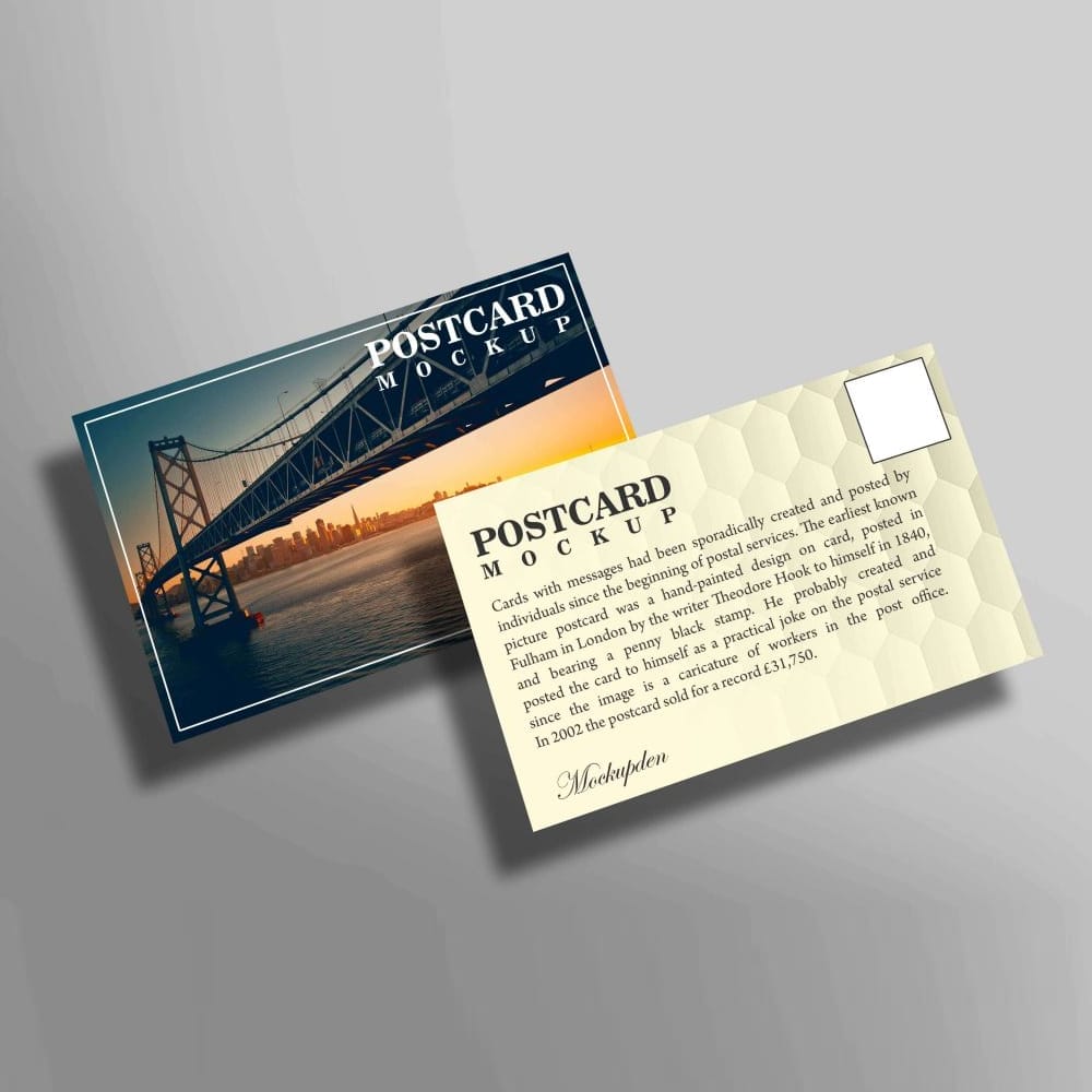 Free Stylish Postcard Mockup PSD