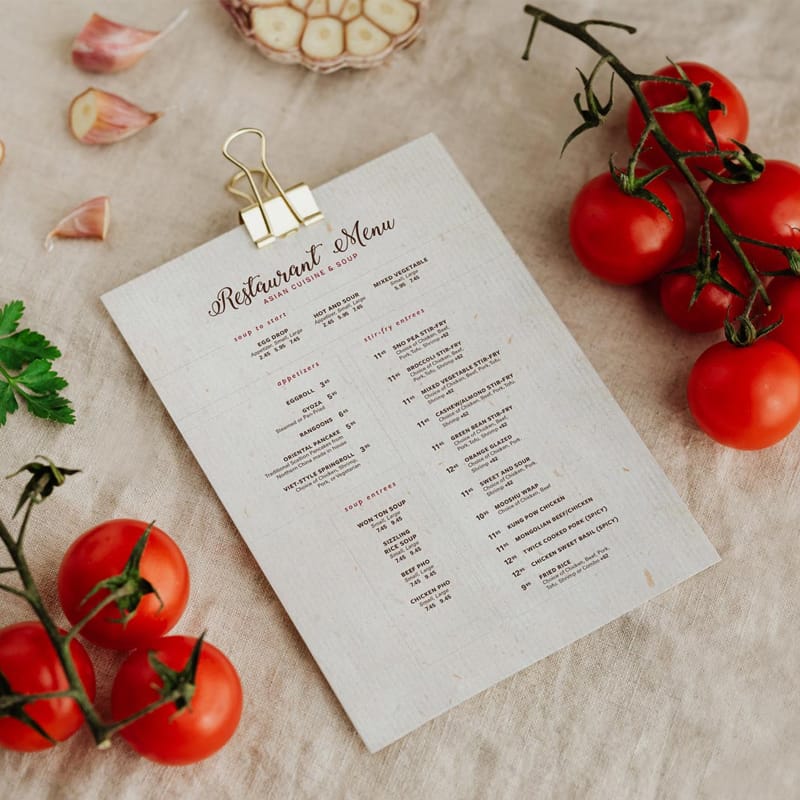 Free Textured A4 Menu Mockup PSD
