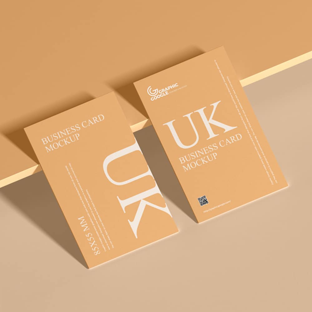 Free UK Size Business Card Mockup