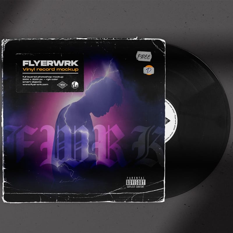 Free Vinyl Record Mockup