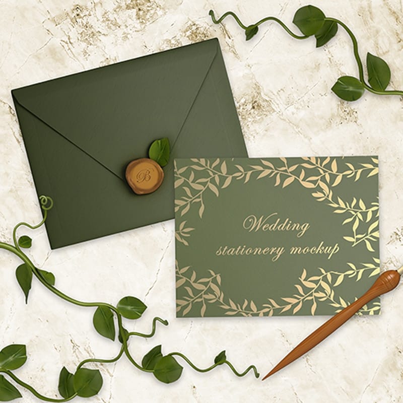 Free Wedding Stationery Mockup in PSD