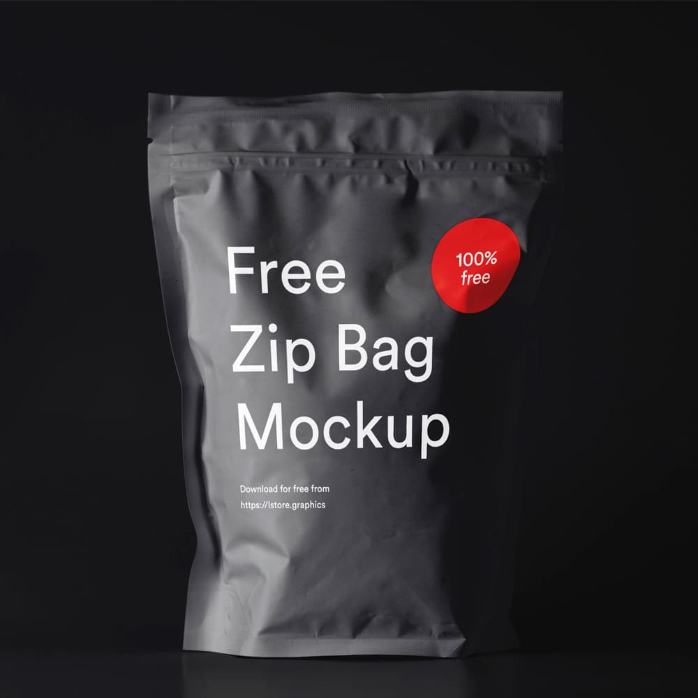 Free Zip Bag Mockup
