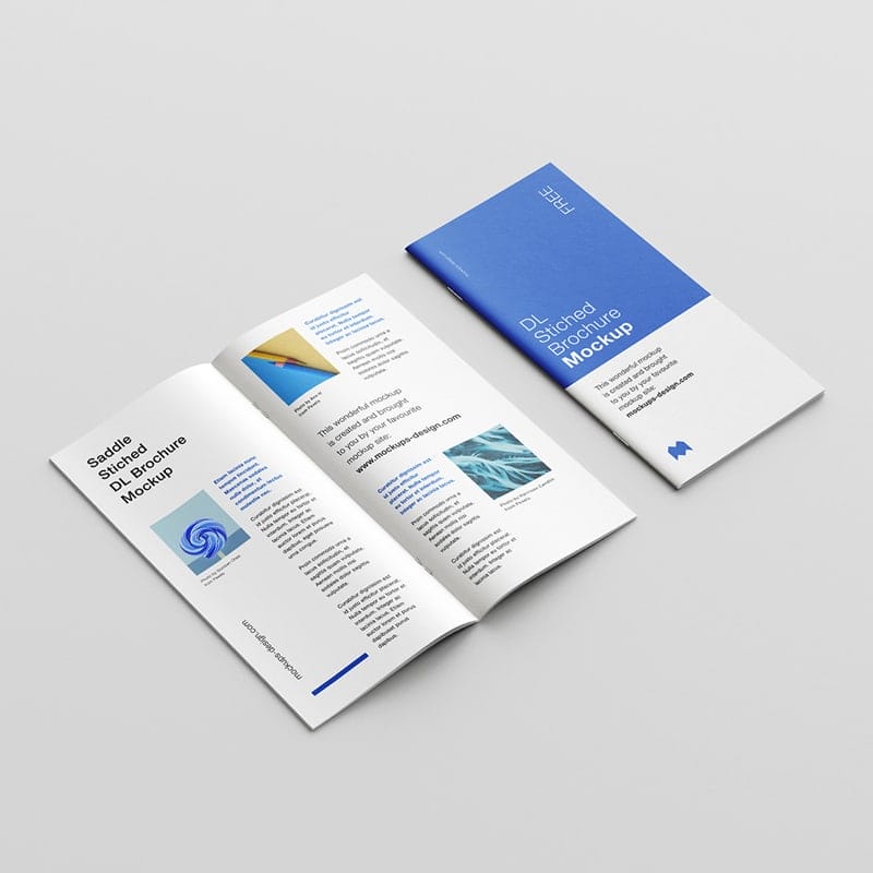 Free Saddle Stitched DL Brochure Mockup