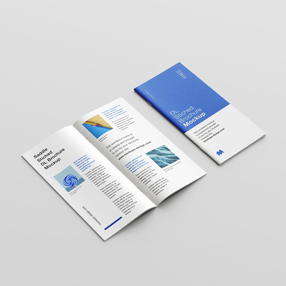 Free Saddle Stitched DL Brochure Mockup