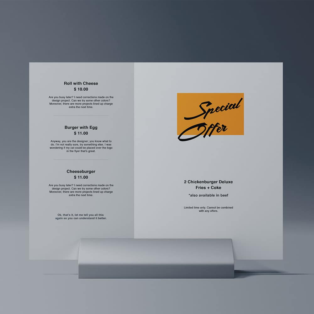 Front Table Tent Mockup