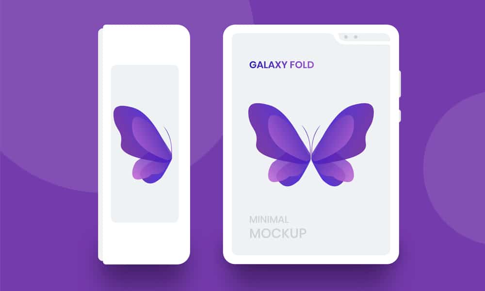 Galaxy Fold White Minimal Mockup