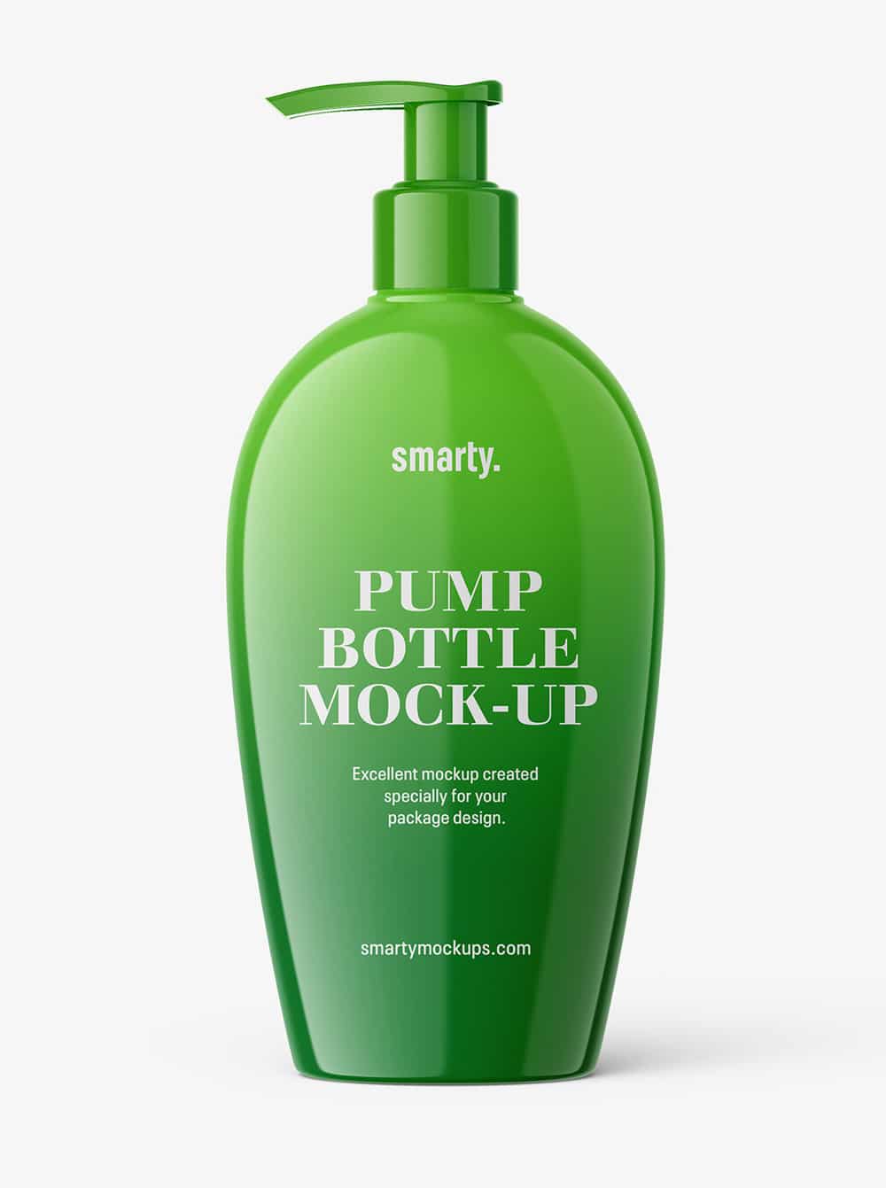 Glossy Cosmetic Bottle With Pump Mockup