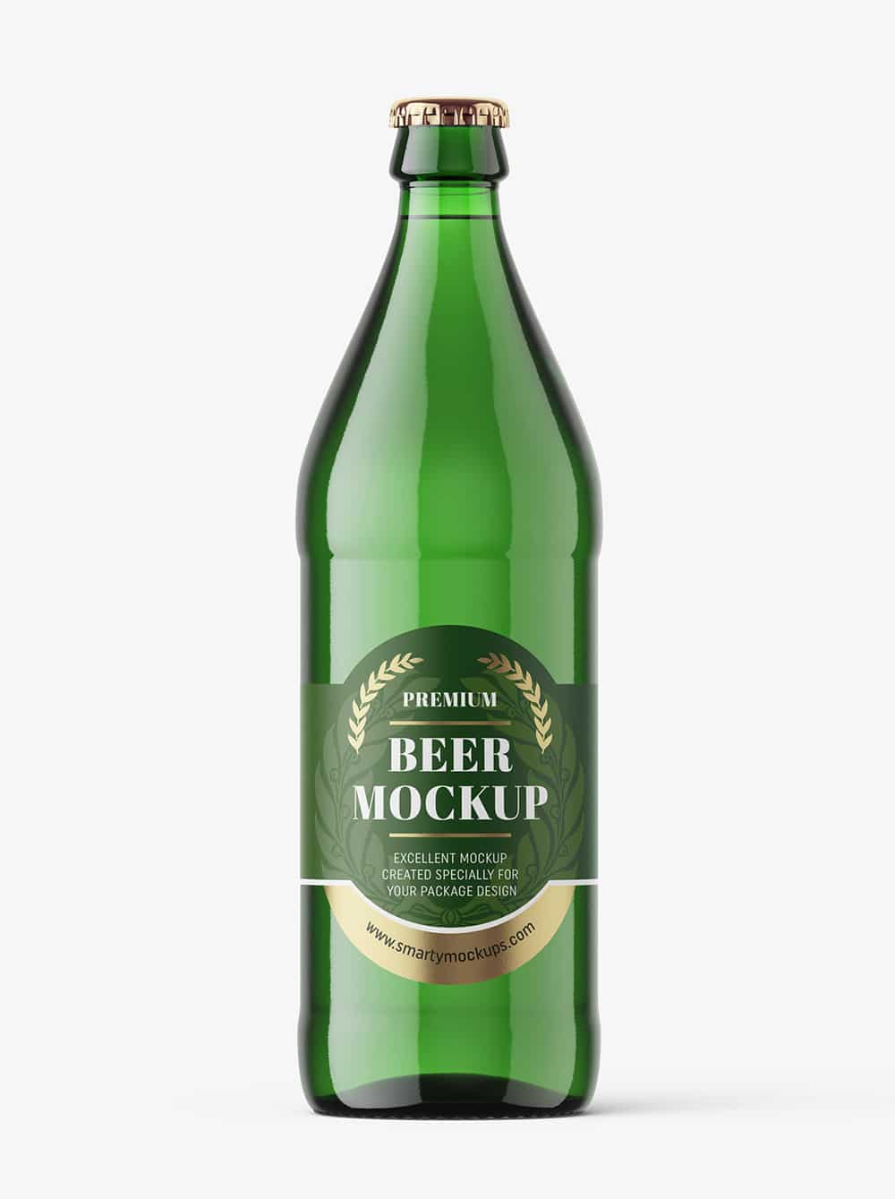 Green Beer Bottle Mockup