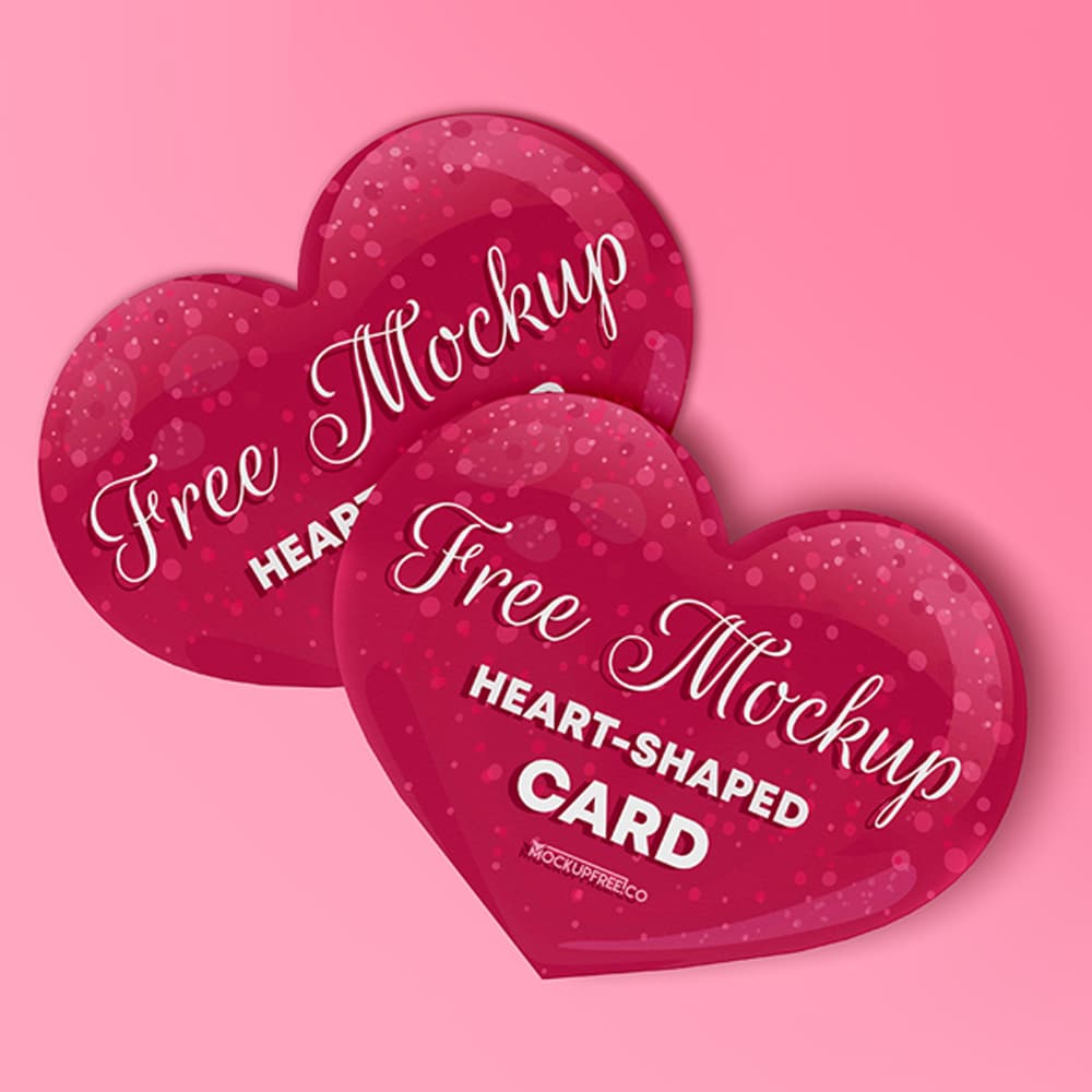 Heart-Shaped Card Free PSD Mockups