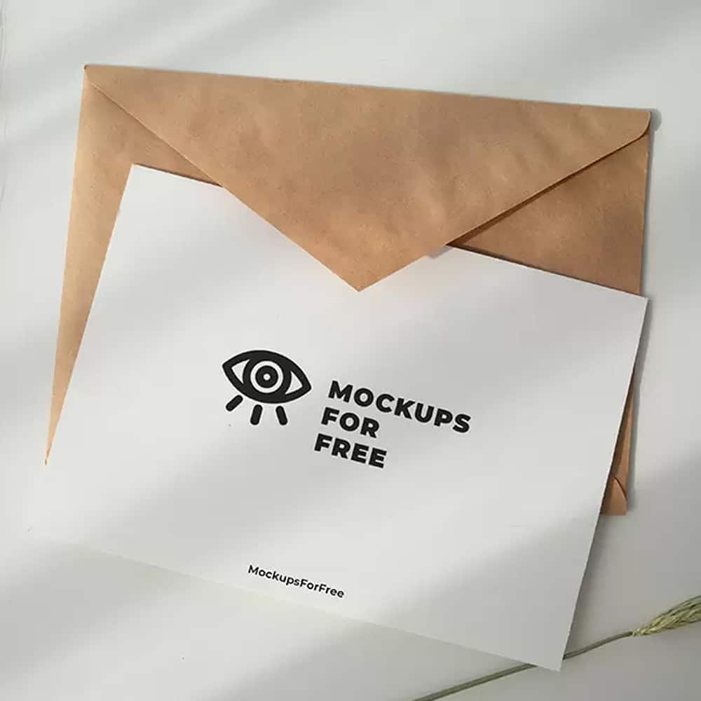 Letter Card with Envelope Mockup