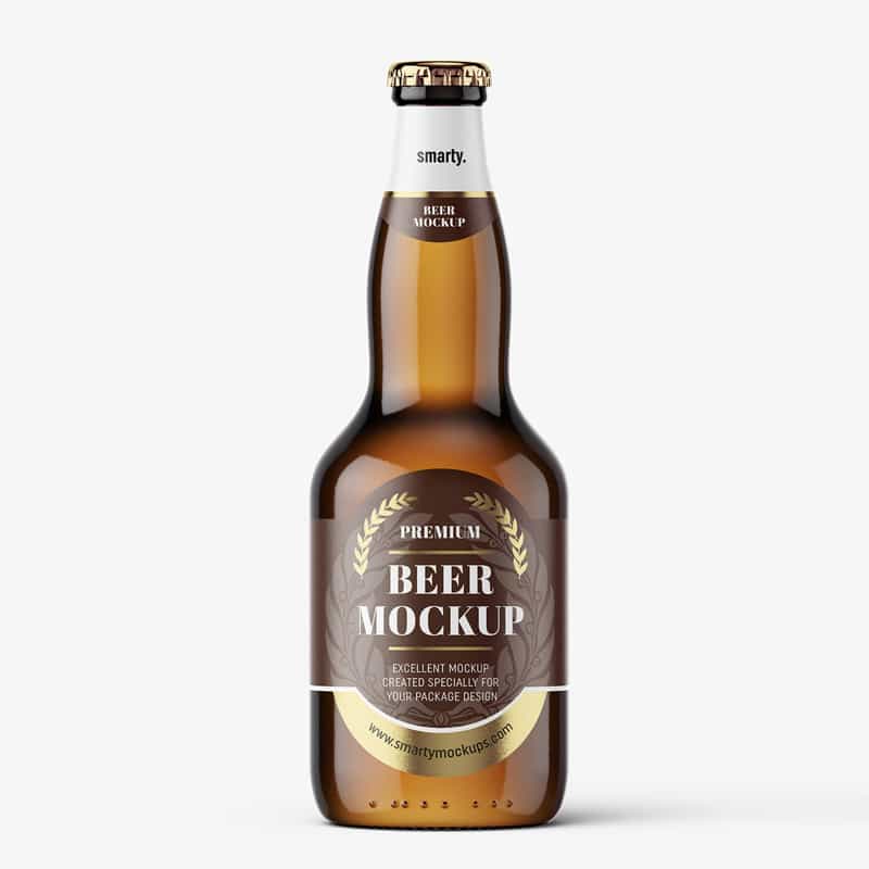 Light Beer Bottle Mockup