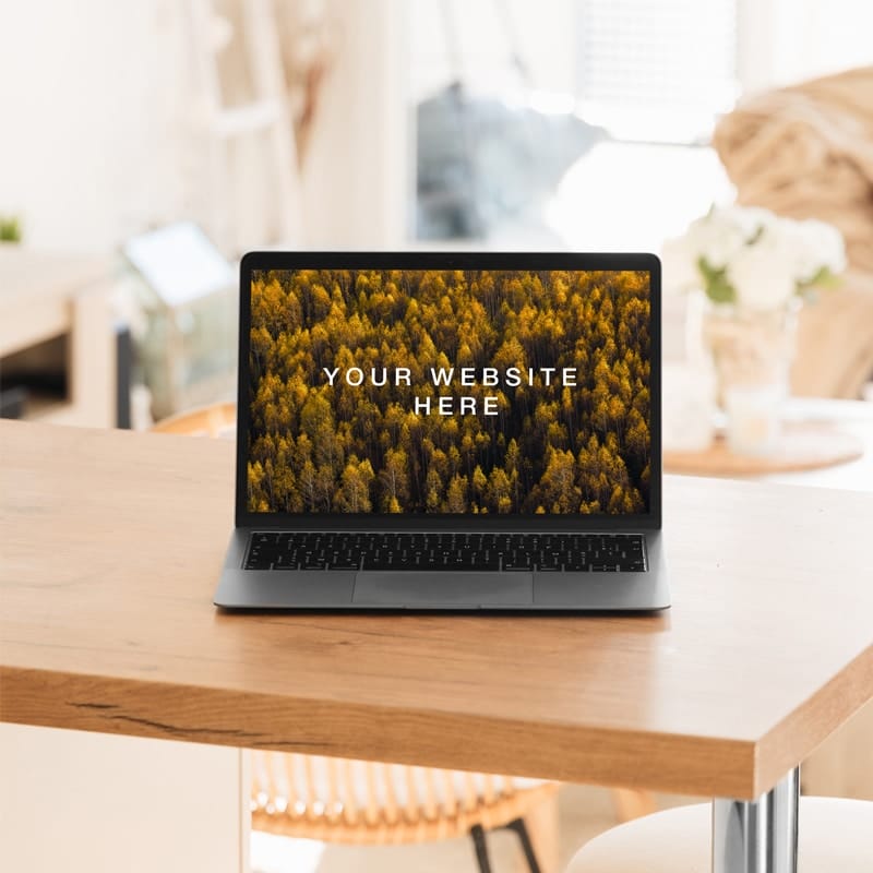 MacBook Air in Living Room Mockup