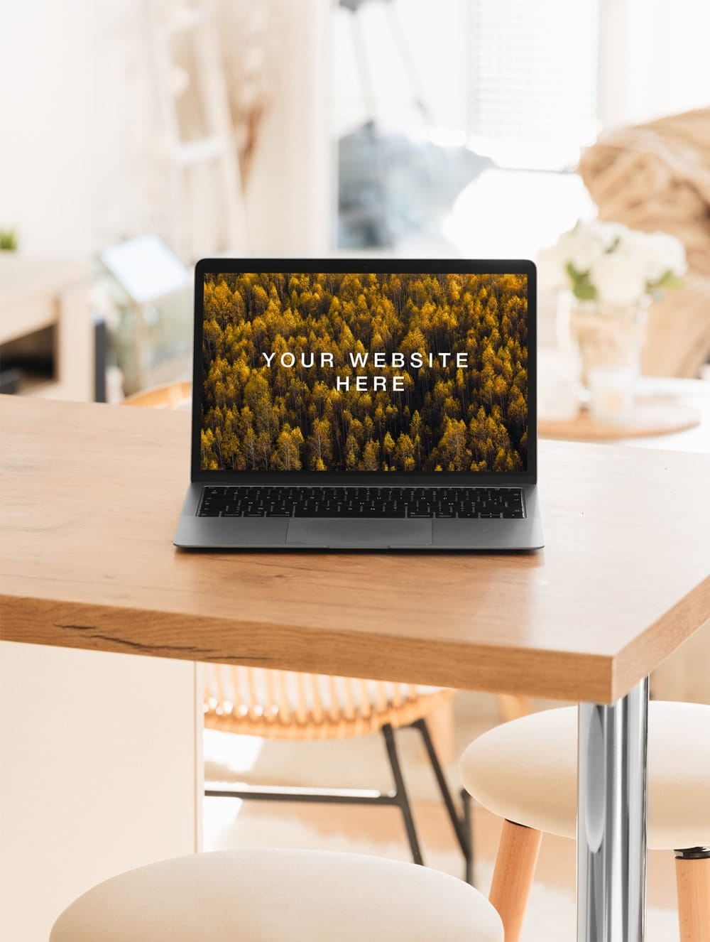 MacBook Air in Living Room Mockup