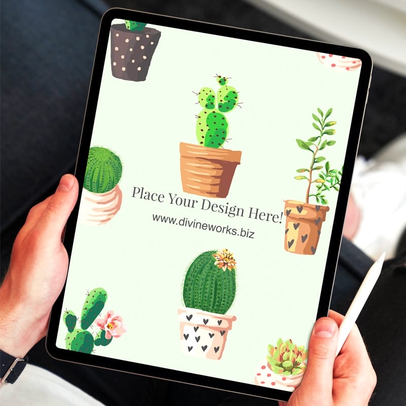 Man Holding iPad Pro Mockup PSD