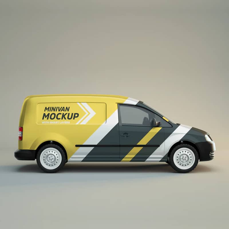 Minivan Side View Mockup