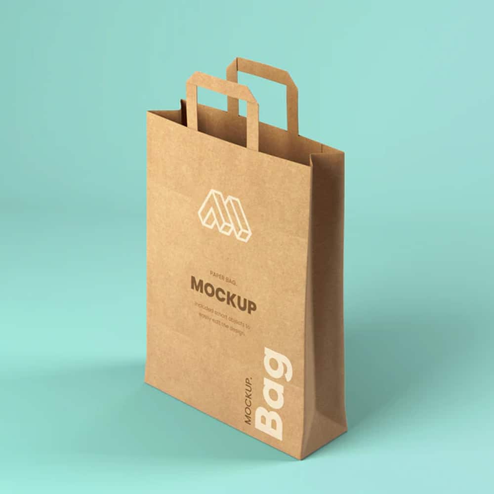 Paper Bag Perspective View Mockup
