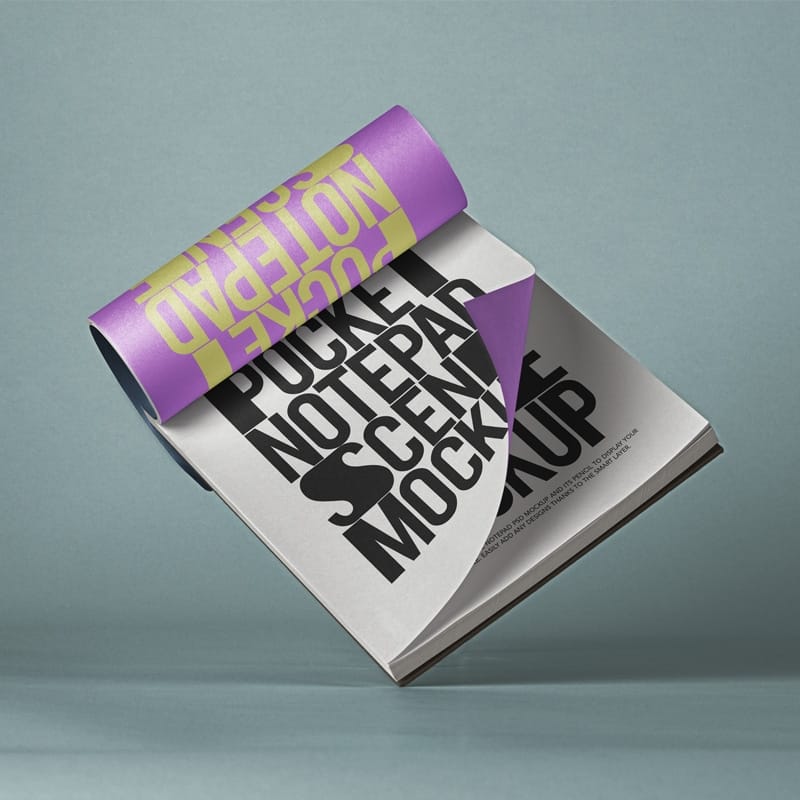 Pocket PSD Notepad Mockup Scene